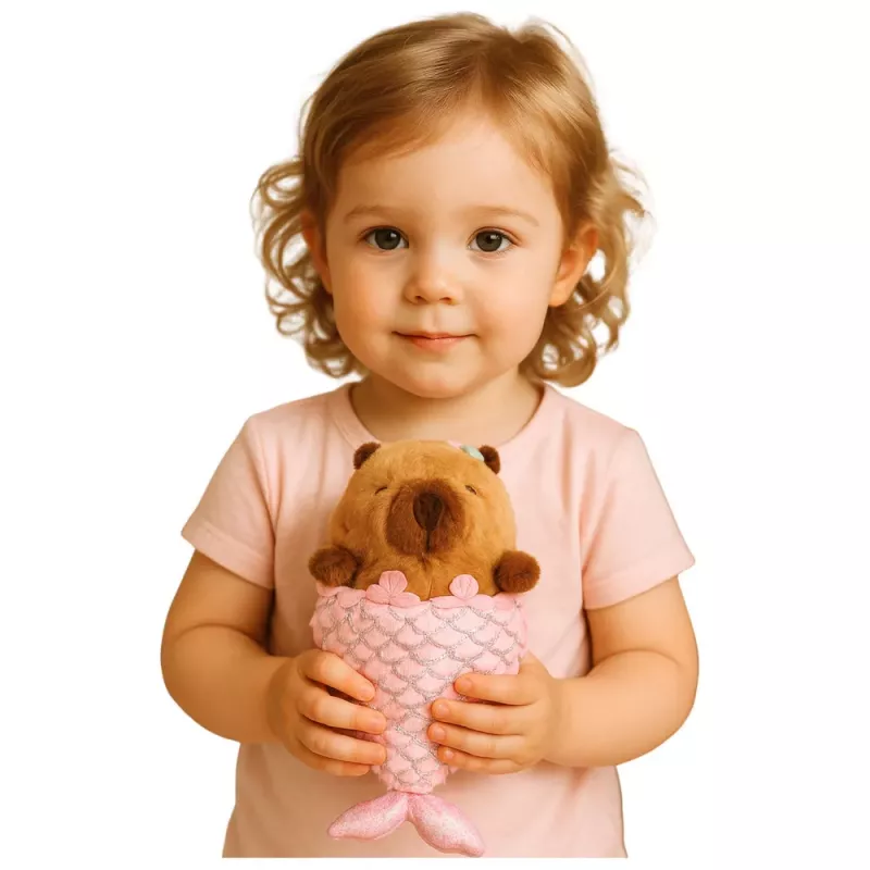 LEAN TOYS plyšová hračka kapybara morská panna ružová 28cm