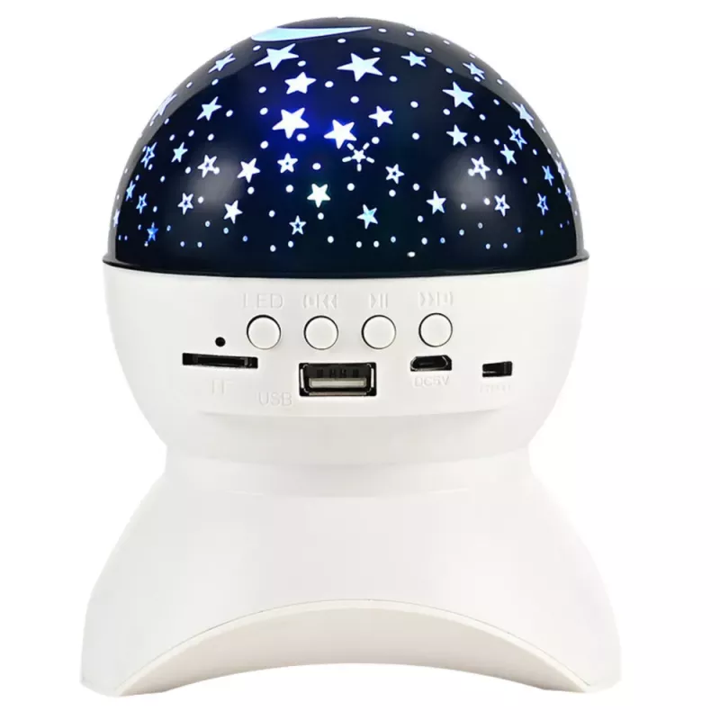 LEAN nočná lampa Star Projector 3v1 Bluetooth LED reproduktor biela