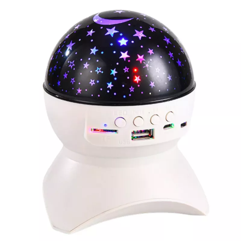LEAN nočná lampa Star Projector 3v1 Bluetooth LED reproduktor biela