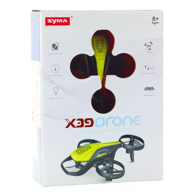 LEAN TOYS mini RC dron Syma X36 štvorosový akrobatický žltý