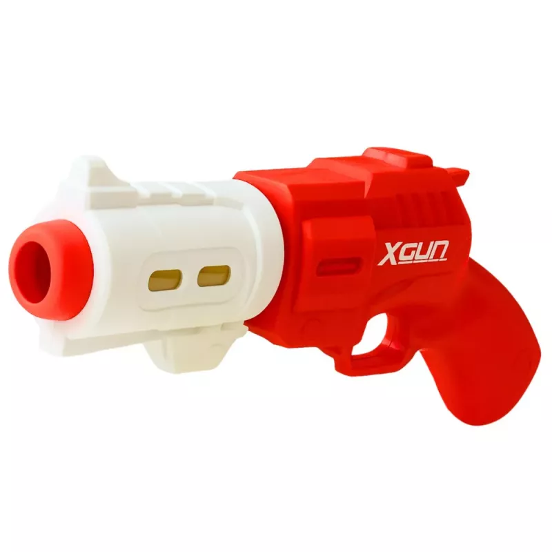 LEAN TOYS Pištoľ na soft penové loptičky XGUN červená 6 ks