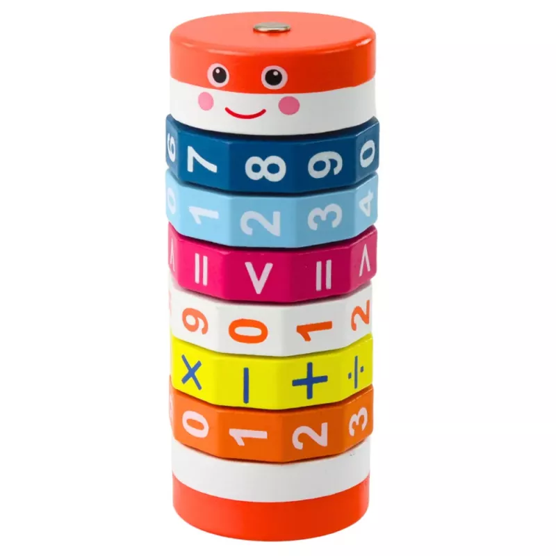 LEAN TOYS Vzdelávací matematický valec pre deti Nuka počítacie puzzle - modrý