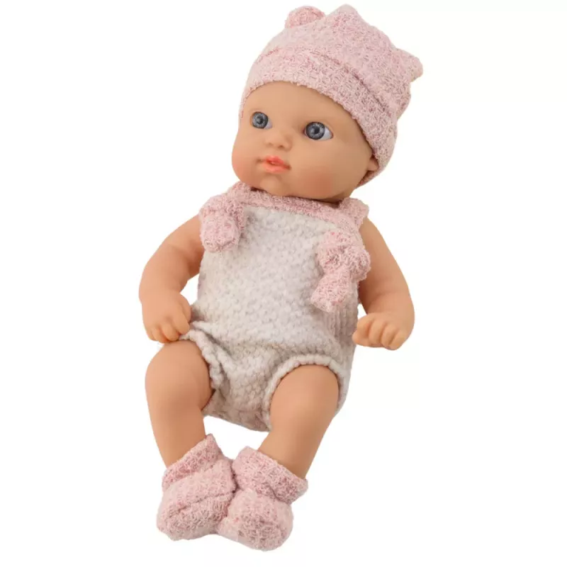 LEAN TOYS Bábika ružové oblečenie čiapka podbradník 18 cm
