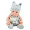 LEAN TOYS Bábika s dekou oblečenie v bielej a sivej čiapka 18 cm