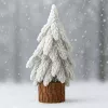 LEAN Dekoratívny umelý vianočný stromček na kmeni so snehom 20 x 9 cm