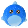 LEAN TOYS Rastúca plyšová modrá žralok skákacia lopta pumpa 50 cm