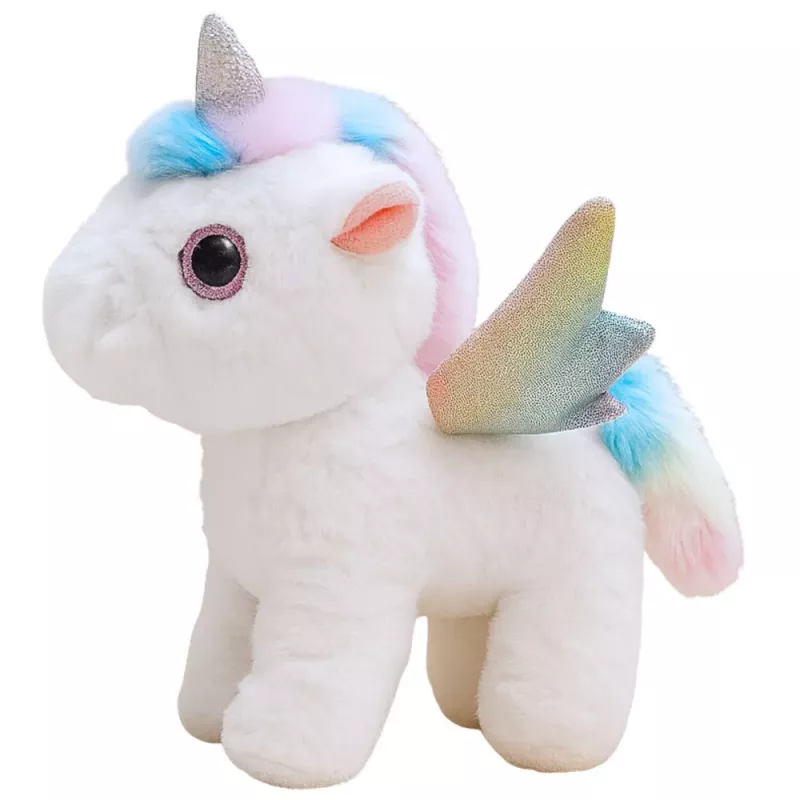 LEAN TOYS Jednorožec plyšový interaktívny pohyby zvuky biely 21 cm