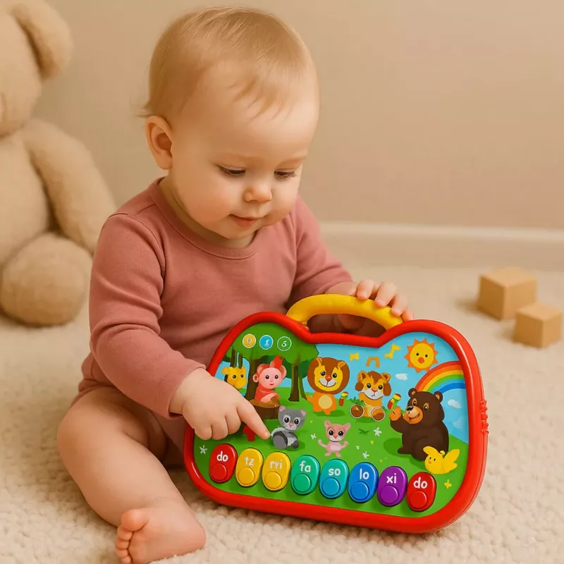 LEAN TOYS Interaktívna vzdelávacia tabuľa zvieracia ríša nástroje klavír