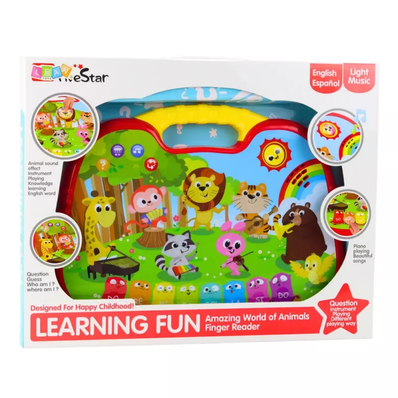 LEAN TOYS Interaktívna vzdelávacia tabuľa zvieracia ríša nástroje klavír
