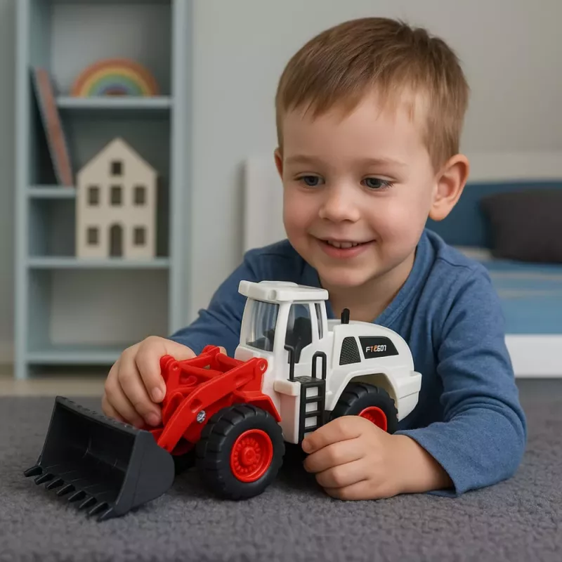 LEAN TOYS Stavebné vozidlo bager buldozér pohyblivá kovová lyžica svetlá zvuky