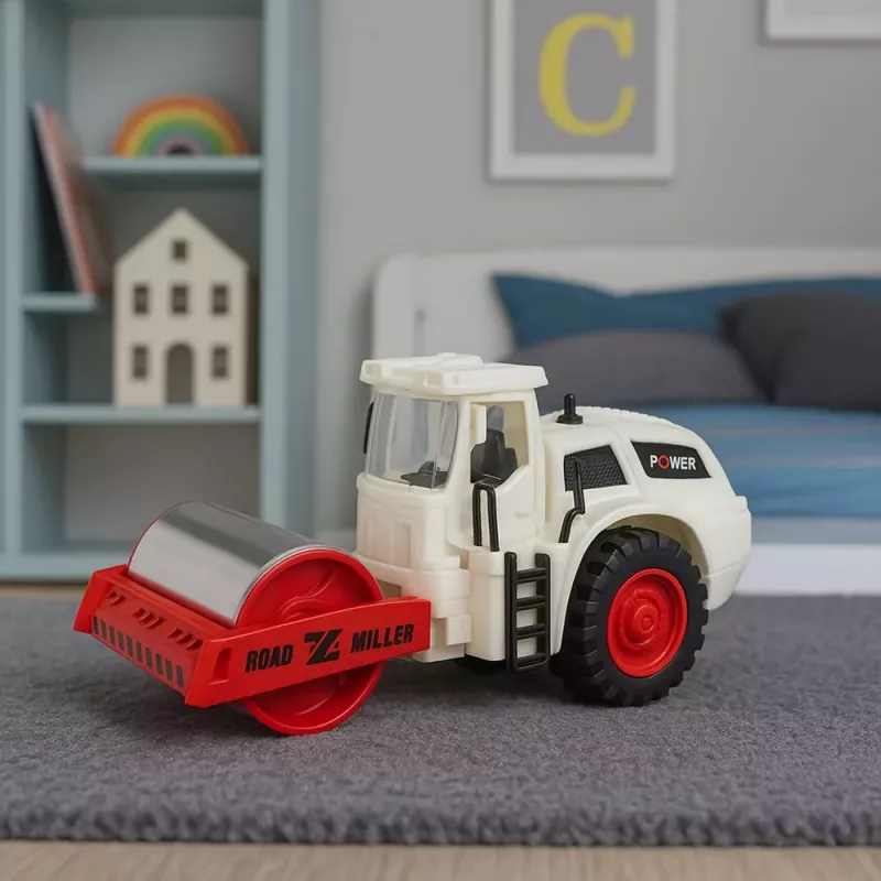 LEAN TOYS Cestný valec stavebný kovový otáčací valec svetlá zvuky