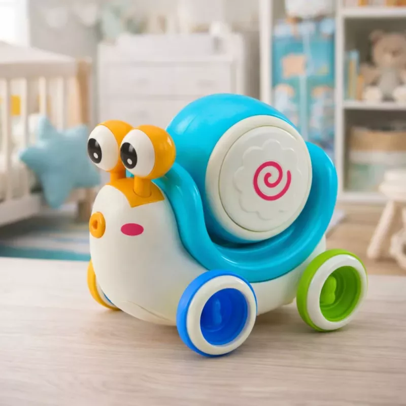 LEAN TOYS Interaktívny slimáčí bubon na jazdenie, hudobný, vzdelávací, modrý