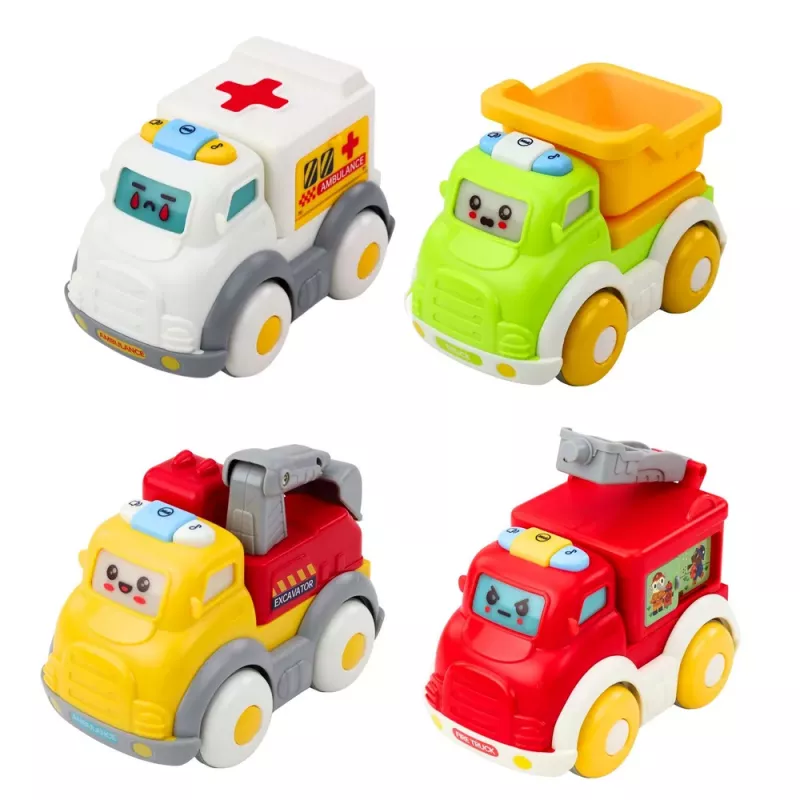 LEAN TOYS Sada mestských áut pre batoľatá, pohon, pohyblivé prvky, svetlá, zvuky