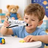 LEAN TOYS Kovová vesmírna loď Pull-Back otváracia biela