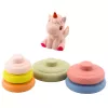 LEAN TOYS Mäkká senzorická pyramída jednorožec guma ECO farebná