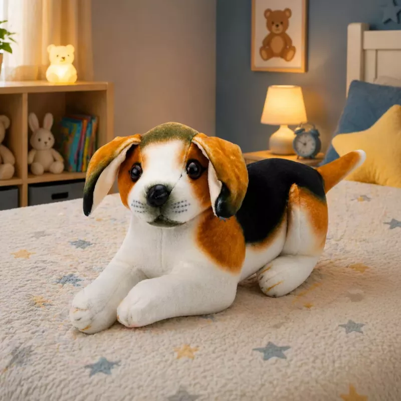 LEAN TOYS Plyšový beagle pes, plyšová hračka, mäkký pes, 25 cm