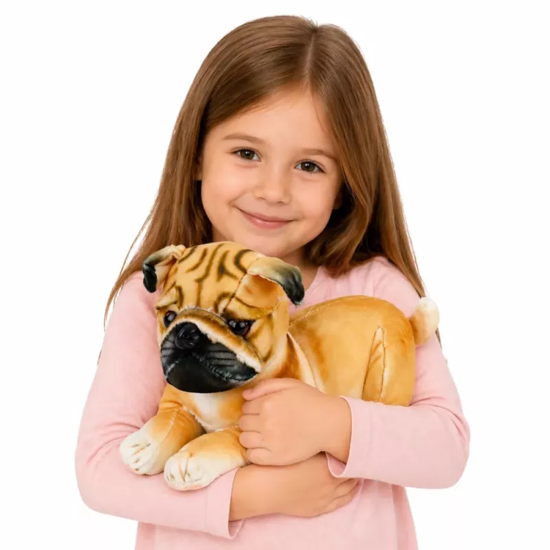 LEAN TOYS Plyšový mops pes plyšová hračka mäkký pes 25 cm