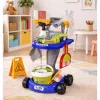 LEAN TOYS Detská čistiaca sada s vozíkom, interaktívnym vysávačom a príslušenstvom