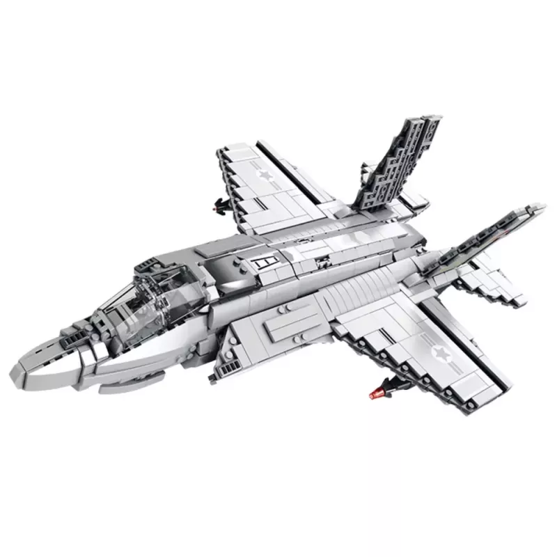 LEAN TOYS F-35 Lightning II bojové lietadlo stavebné kocky sivé 1490 dielov