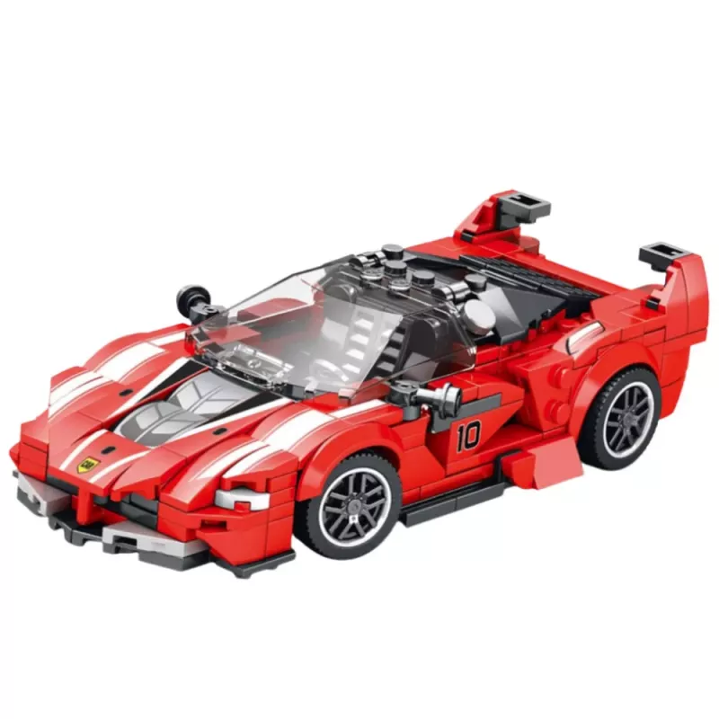 LEAN TOYS Stavebné kocky FXX-K pretekárske auto červené 360 dielov