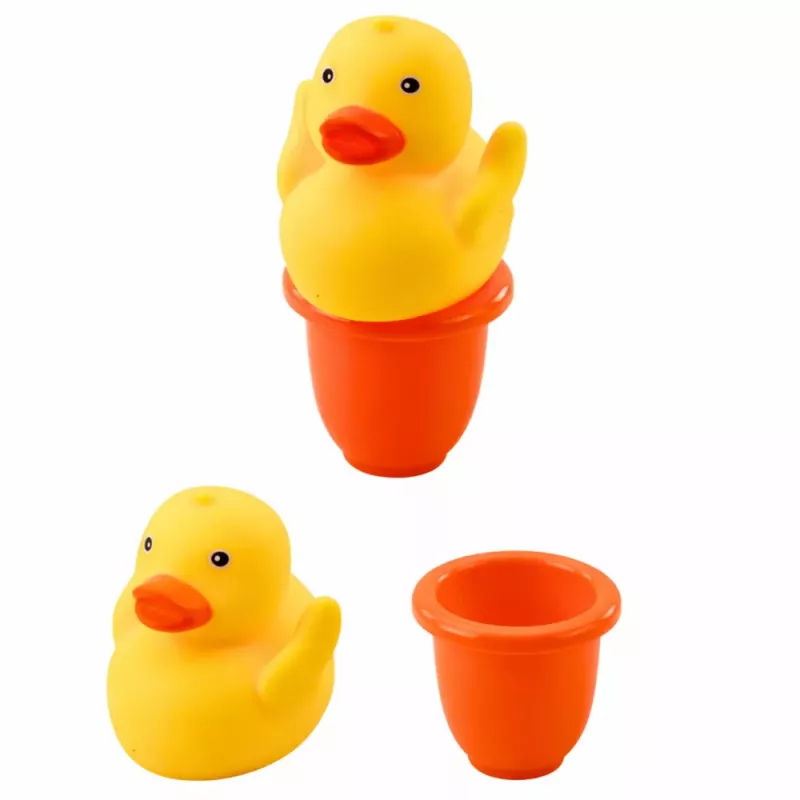 LEAN TOYS Sada kúpacích hračiek kačica dávkovač mydla pohár modrá