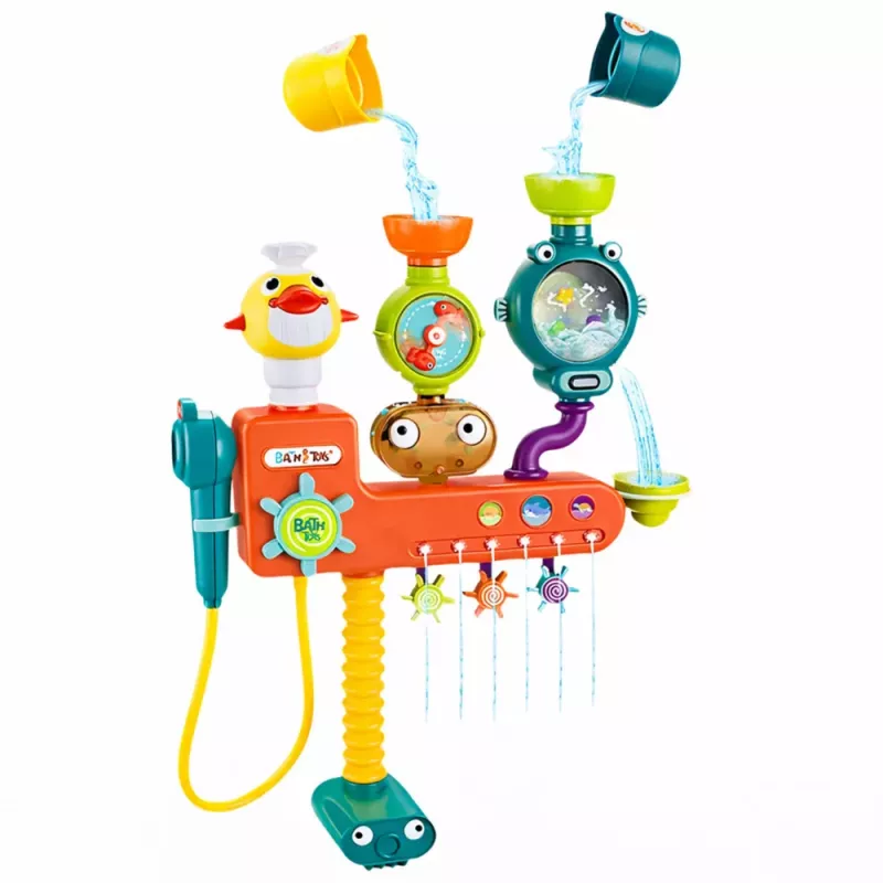 LEAN TOYS Overflow kúpacia hračka kolieska poháre sprcha