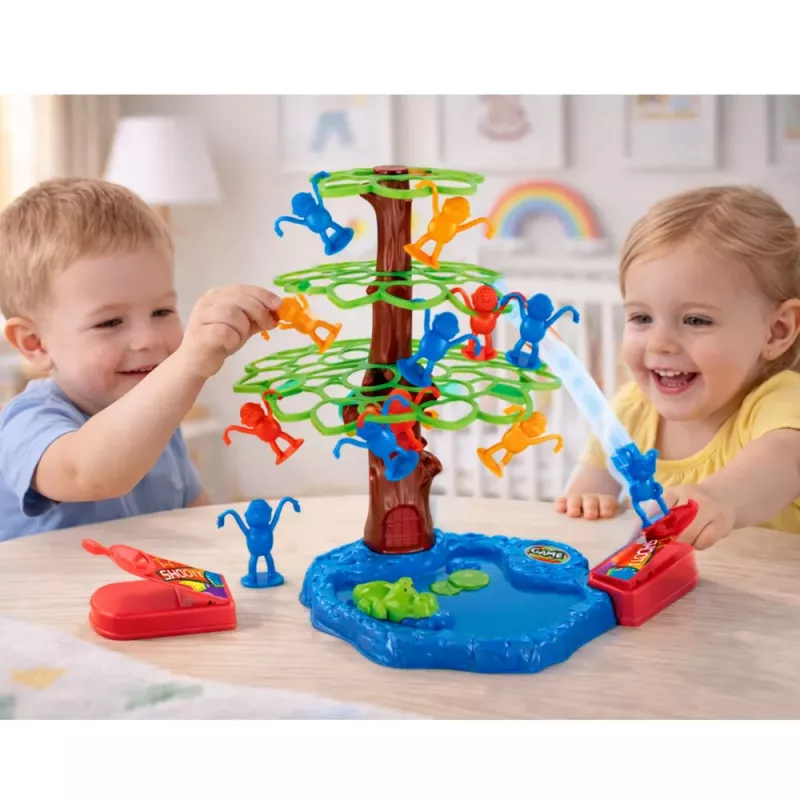 LEAN TOYS Skákajúce opice strom jazero rodinná arkádová hra