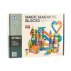 LEAN TOYS Sada magnetických kociek guľôčková dráha šmýkačka farebná 188 dielov