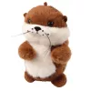 LEAN TOYS Plyšová vydra s vrtiacim chvostom a pískacími zvukmi kľúčenka 12,5 cm