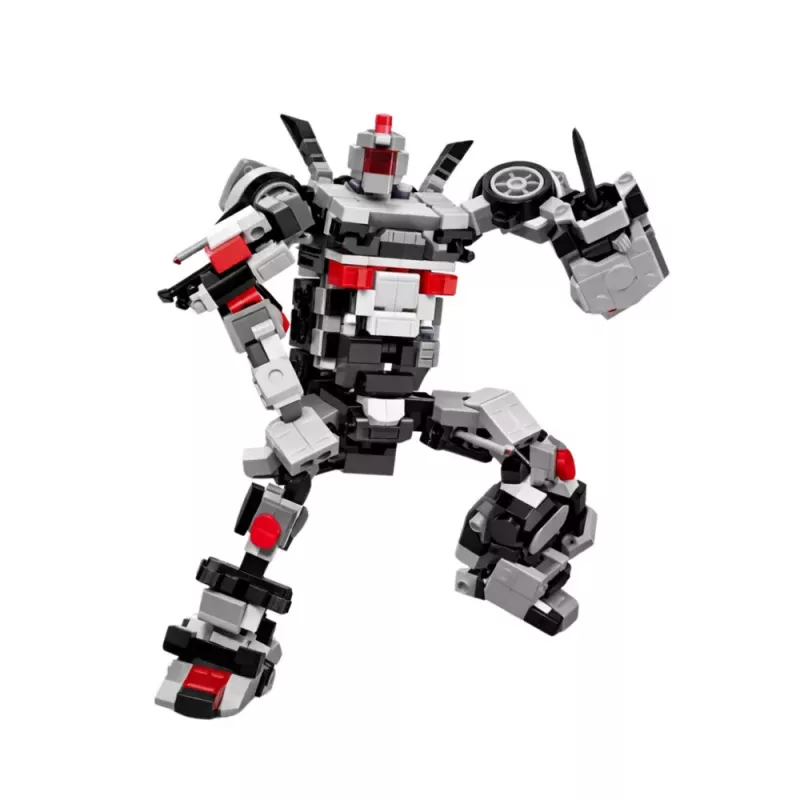LEAN TOYS Kocky pretekárske auto robot 2v1 biela 320 dielov