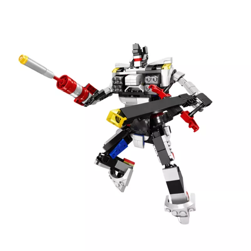 LEAN TOYS Stavebné kocky športové auto robot 2v1 biela 320 ks
