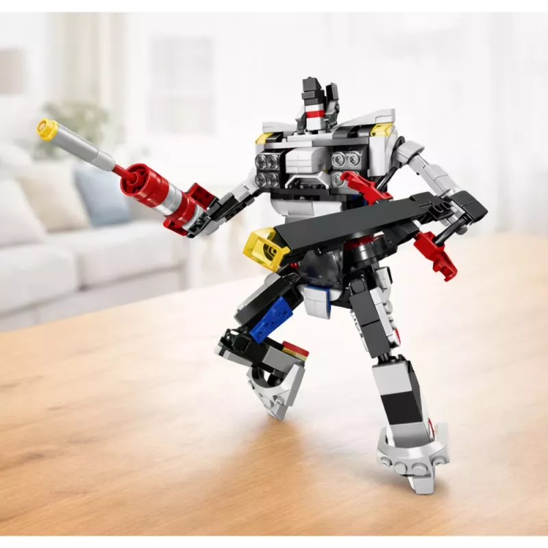 LEAN TOYS Stavebné kocky športové auto robot 2v1 biela 320 ks