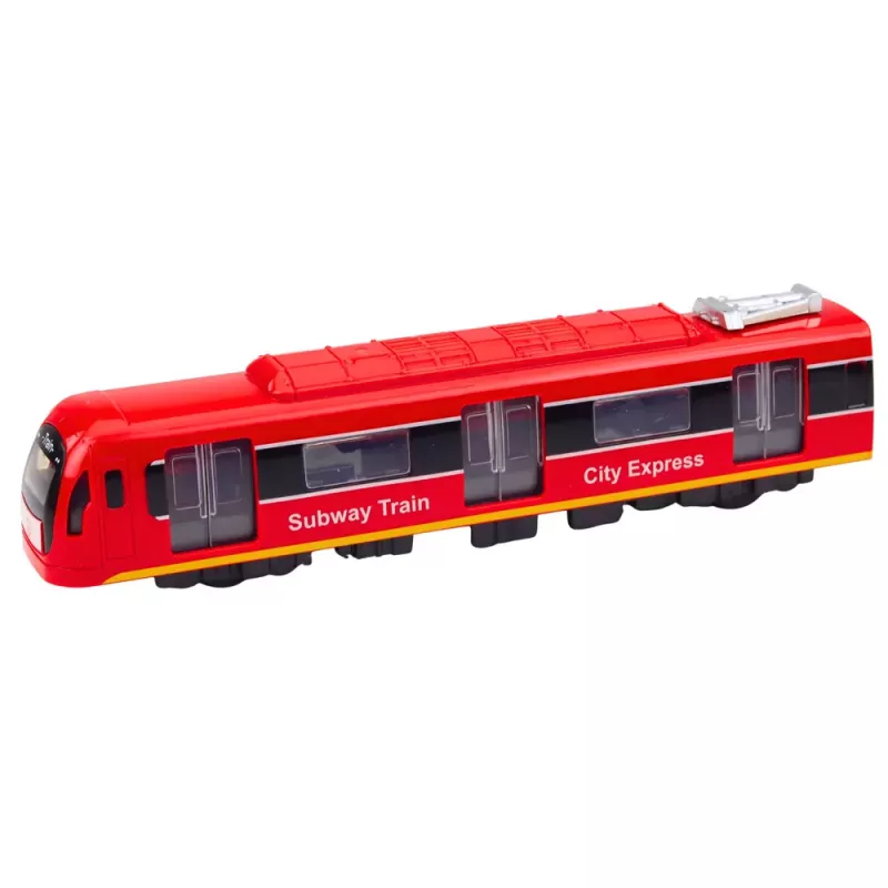LEAN TOYS Metro vlak City Express s dverami, svetlom a zvukom, červená
