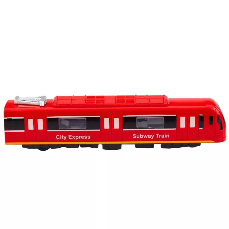 LEAN TOYS Metro vlak City Express s dverami, svetlom a zvukom, červená