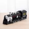LEAN TOYS Klasická lokomotíva senzor prekážok dym svetlo zvuk čierna