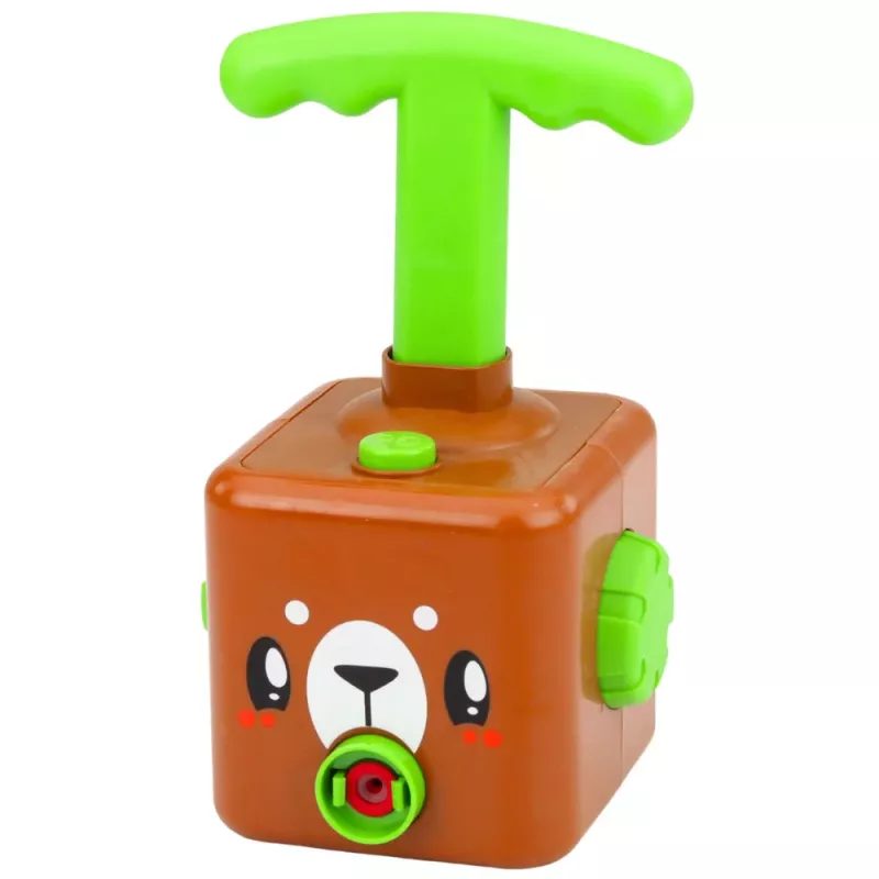 LEAN TOYS Herná sada s balónovým odpaľovačom, autami a medvedíkom pre deti