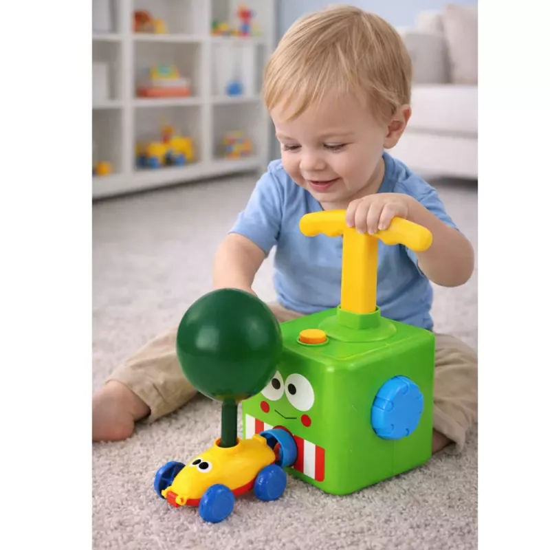 LEAN TOYS Balónový odpaľovač auto žaba vzdelávacia hračka pre deti