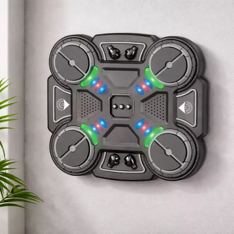 LEAN TOYS Interaktívny hudobný boxovací terč s LED svetlami, 3 úrovne, čierna