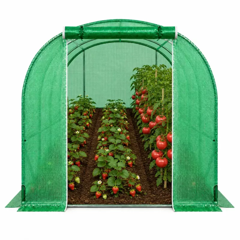 LEAN Skleník na zeleninu, zelené UV okná, 3,5x2x2 m, 7 m²