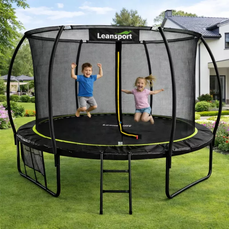 LEAN SPORT LEAN Záhradná trampolína s vnútornou sieťou čierna a zelená 252CM 8FT