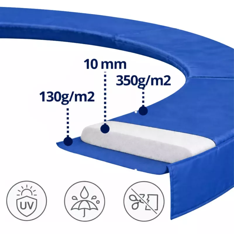 Lean pružinová ochrana pre trampolín modrá 244-252 cm 8 ft
