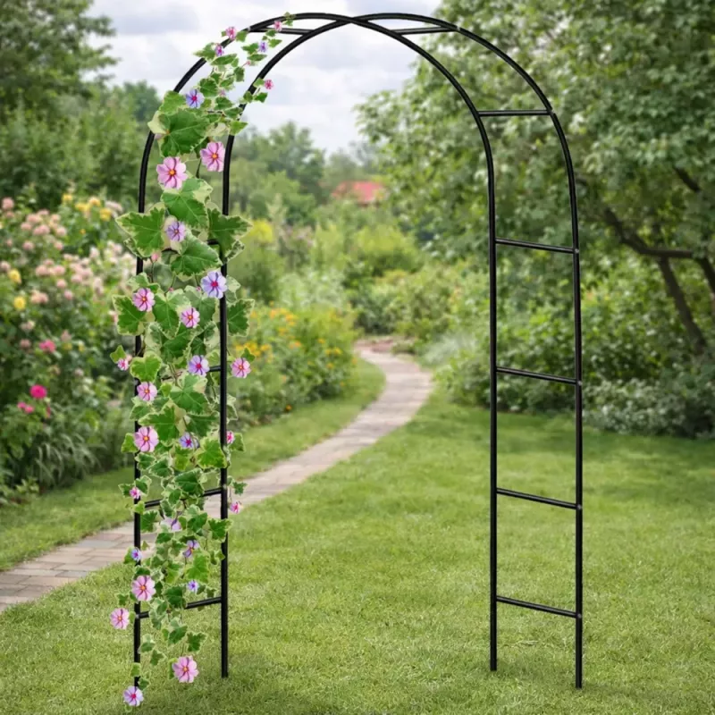LEAN kovová záhradná pergola pre rastliny, opora na popínavé rastliny, oblúk 240x140 cm