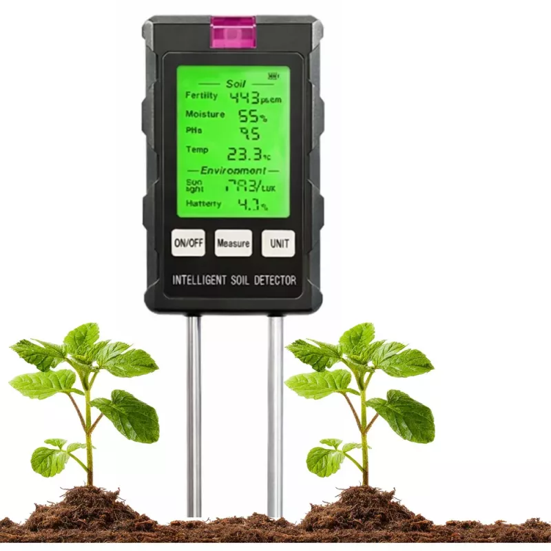 LEAN merač vlhkosti rastlín pôdny hygrometer 6v1 teplota svetlo PH