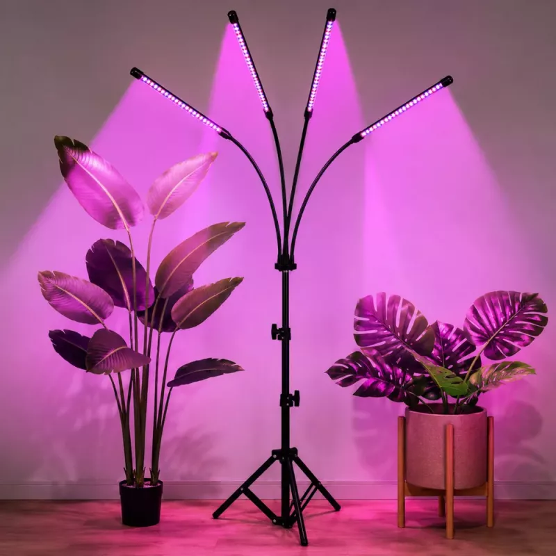 LEAN LED lampa na rast a osvetlenie rastlín, 4-panelový stojan, diaľkový ovládač