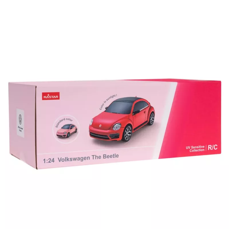 Rastar Volkswagen Beetle UV Sensitive diaľkovo ovládané RC auto ružové 1:24