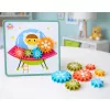LEAN TOYS kreatívne geometrické puzzle mozaika ozubené kolieska 25 ks
