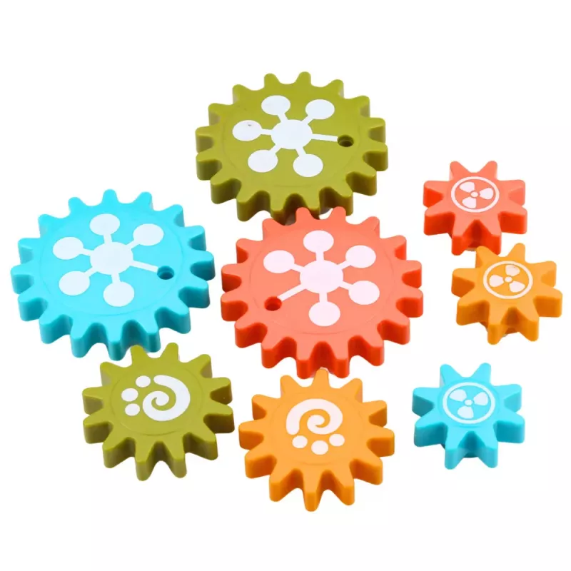 LEAN TOYS kreatívne geometrické puzzle mozaika ozubené kolieska 25 ks