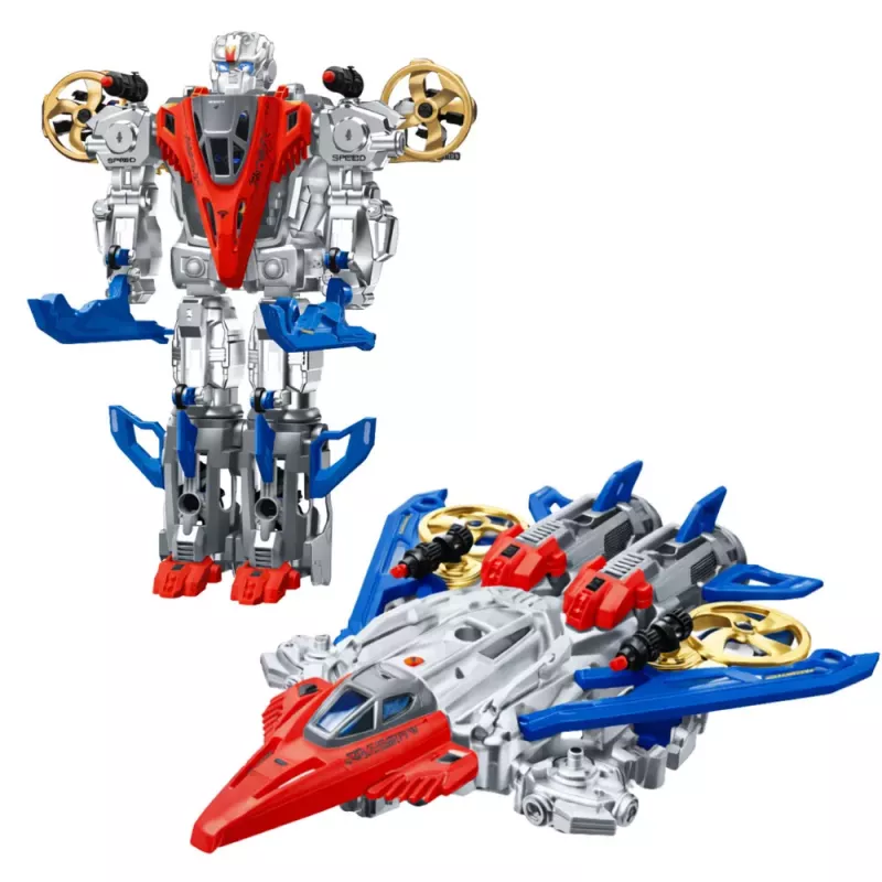 LEAN TOYS robot Fighter Combat 2 v 1 svetlá zvuky červeno-modrý 29 ks