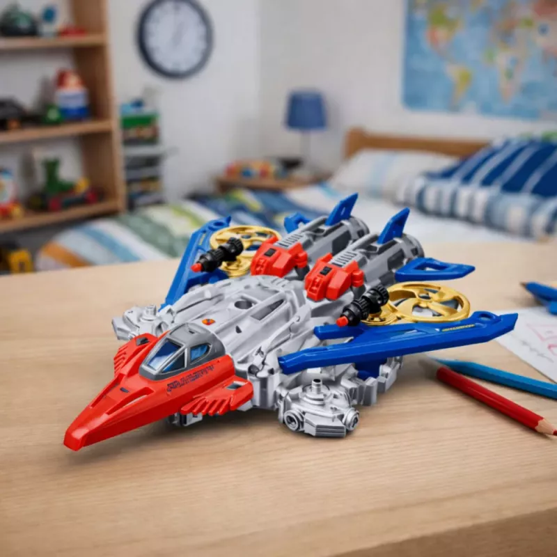 LEAN TOYS robot Fighter Combat 2 v 1 svetlá zvuky červeno-modrý 29 ks