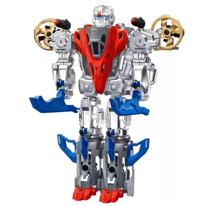 LEAN TOYS robot Fighter Combat 2 v 1 svetlá zvuky červeno-modrý 29 ks